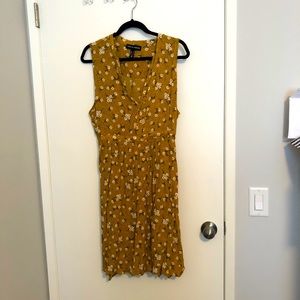 Sleeveless Mustard Floral Dress